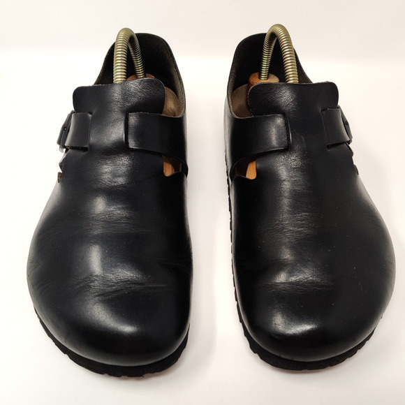 Birkenstock London Clogs Shoes Size 40 US 9 Black Leather Classic Comfort *Read - Picture 6 of 16